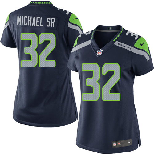 Women's Elite Christine Michael Sr Nike Jersey Navy Blue Home - #32 NFL Seattle Seahawks